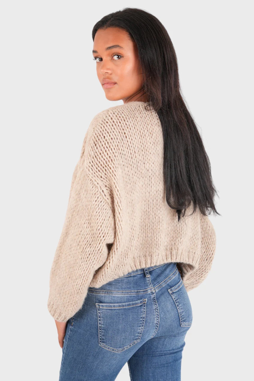 Cardigan "Garde-moi au chaud" petite pierre