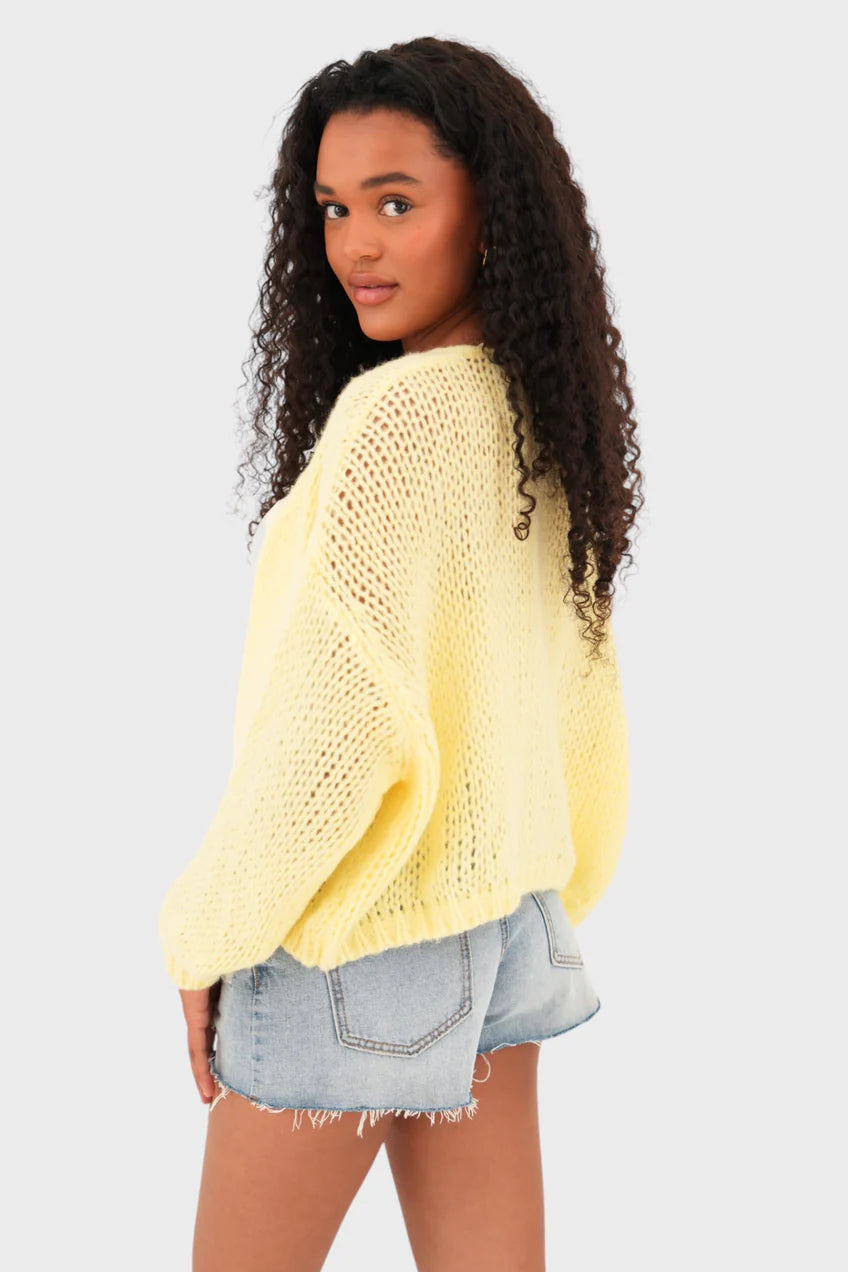 Cardigan "Keep me warm" petite jaune clair