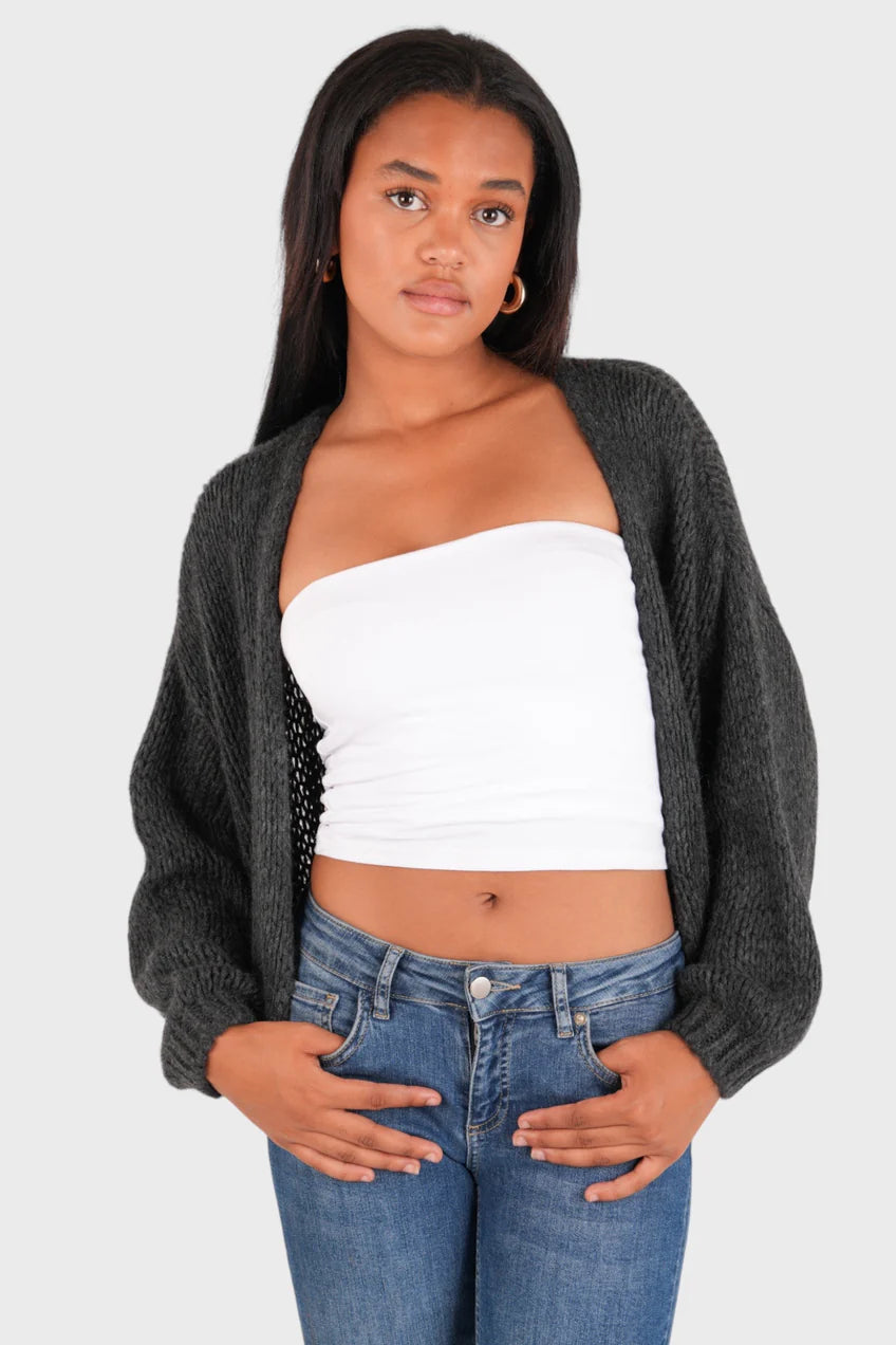Cardigan "Keep me warm" petite gris foncé