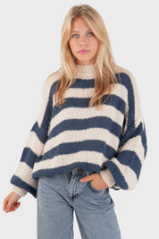 Pull "Rayé" marine