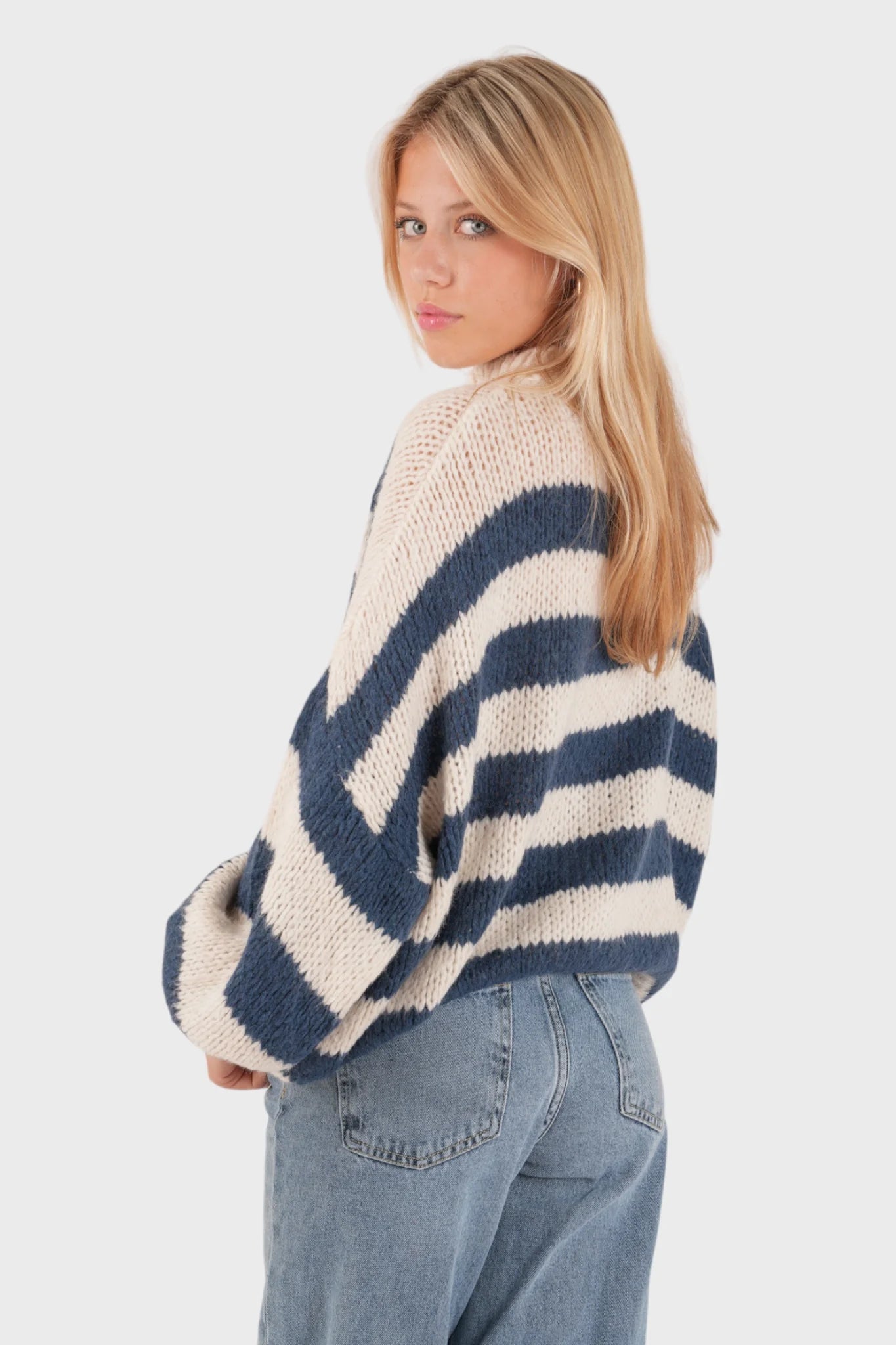 Pull "Rayé" marine